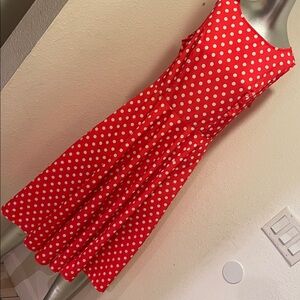 Red Polka Dot Sleeveless Dress
